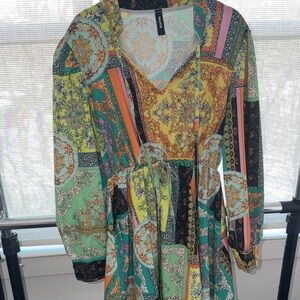 Elegant Patchwork Long Sleeve Dress